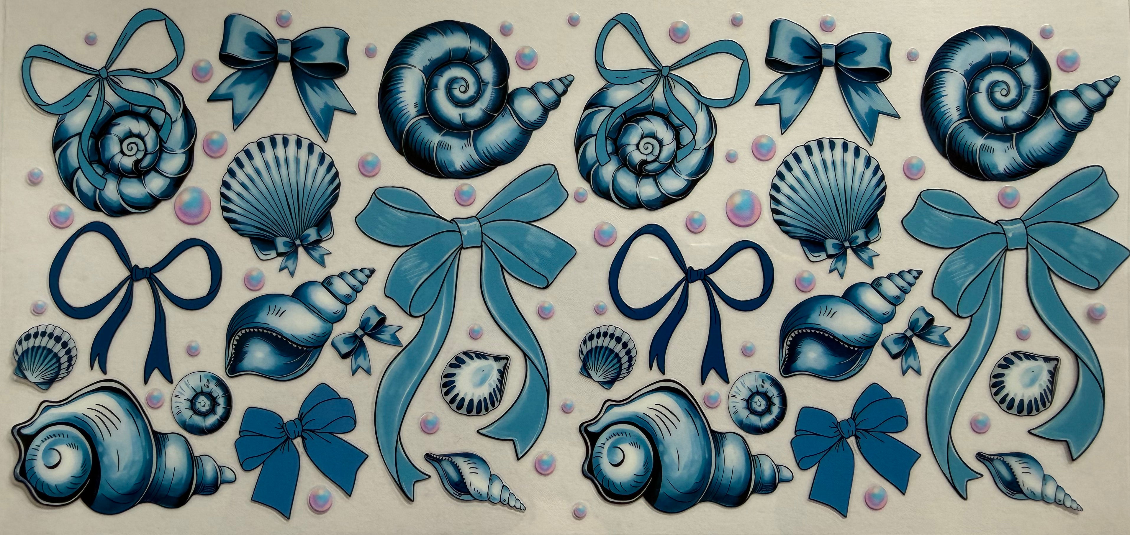 Blue sea symbols 16oz Uv DTF Wrap