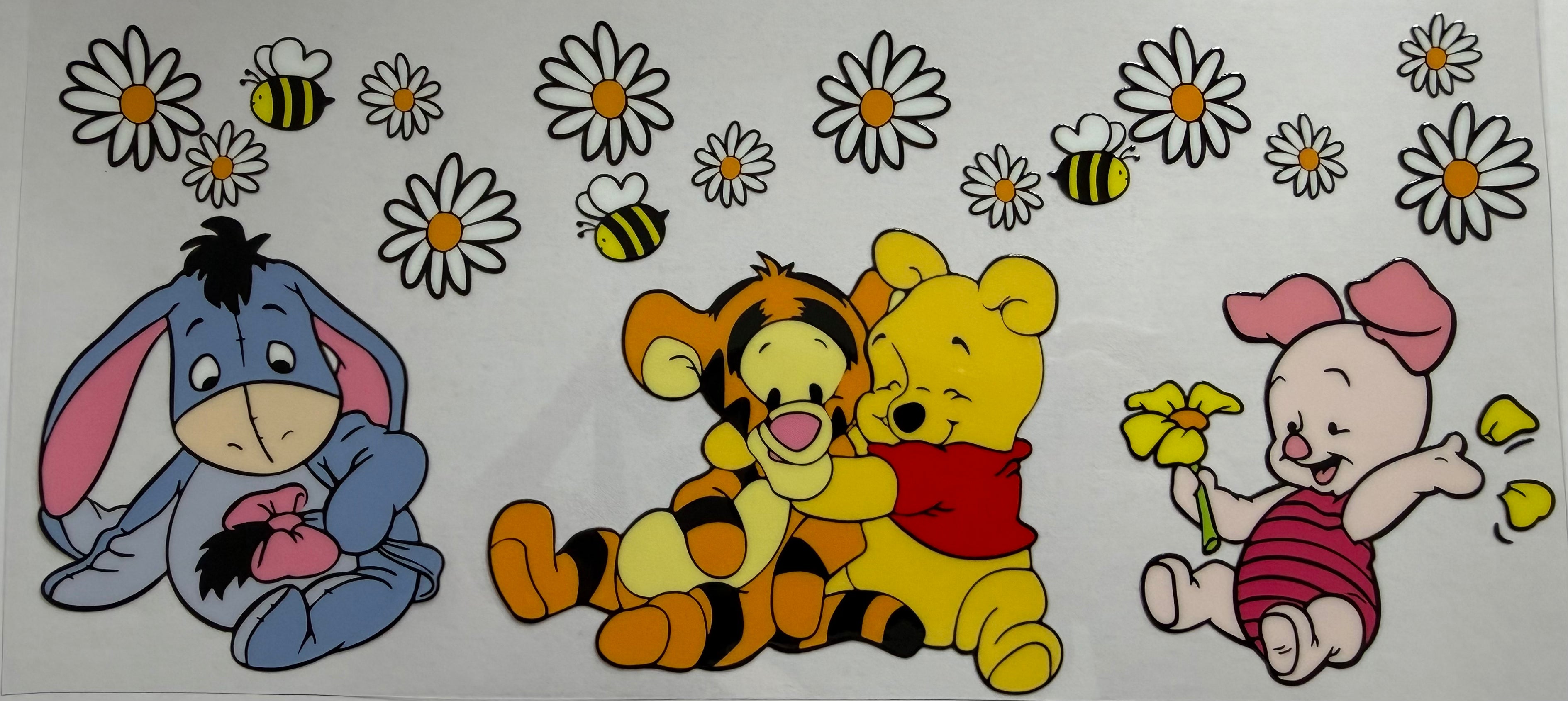 Winnie, Tiger, Eeyore, pig 16oz Uv DTF Wrap