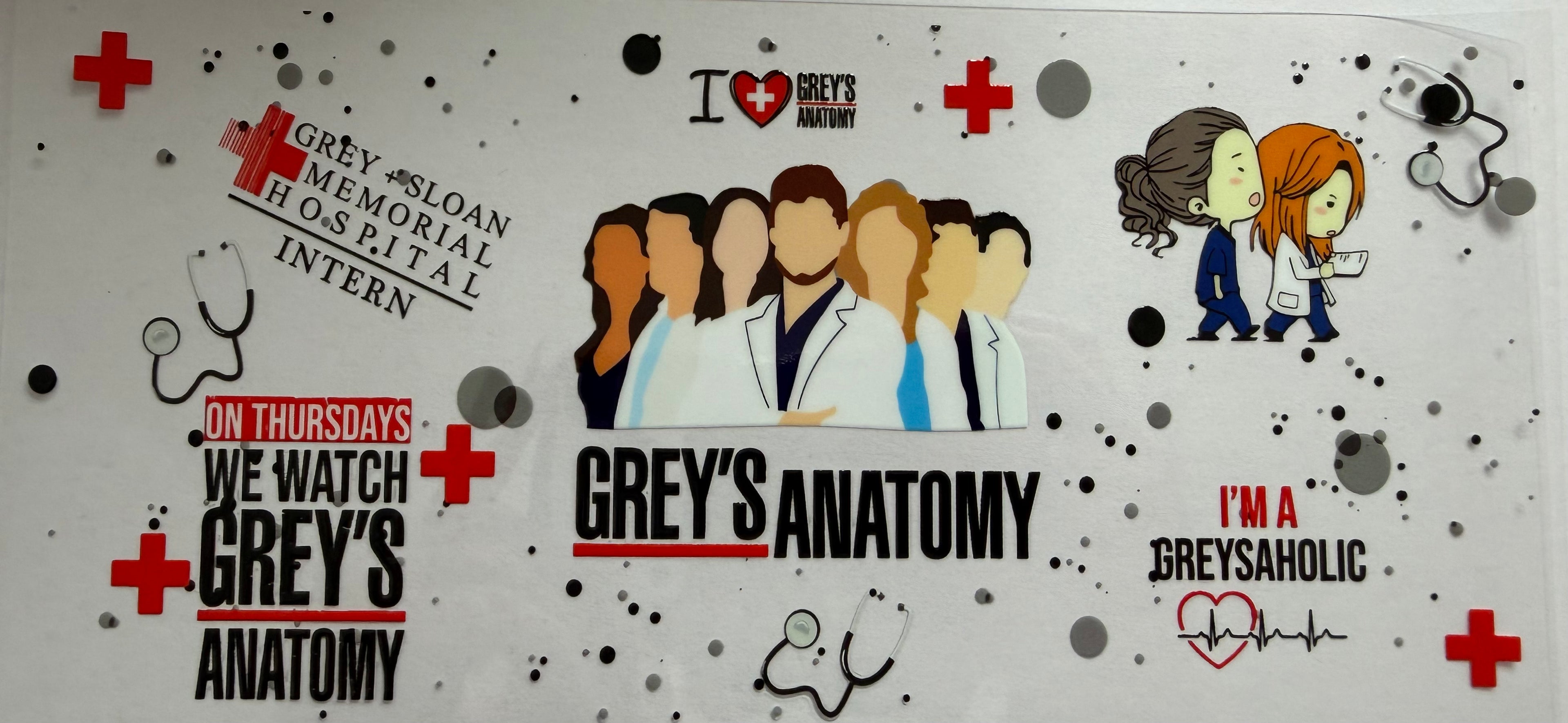 Grey's Anatomy 16oz Uv DTF Wrap