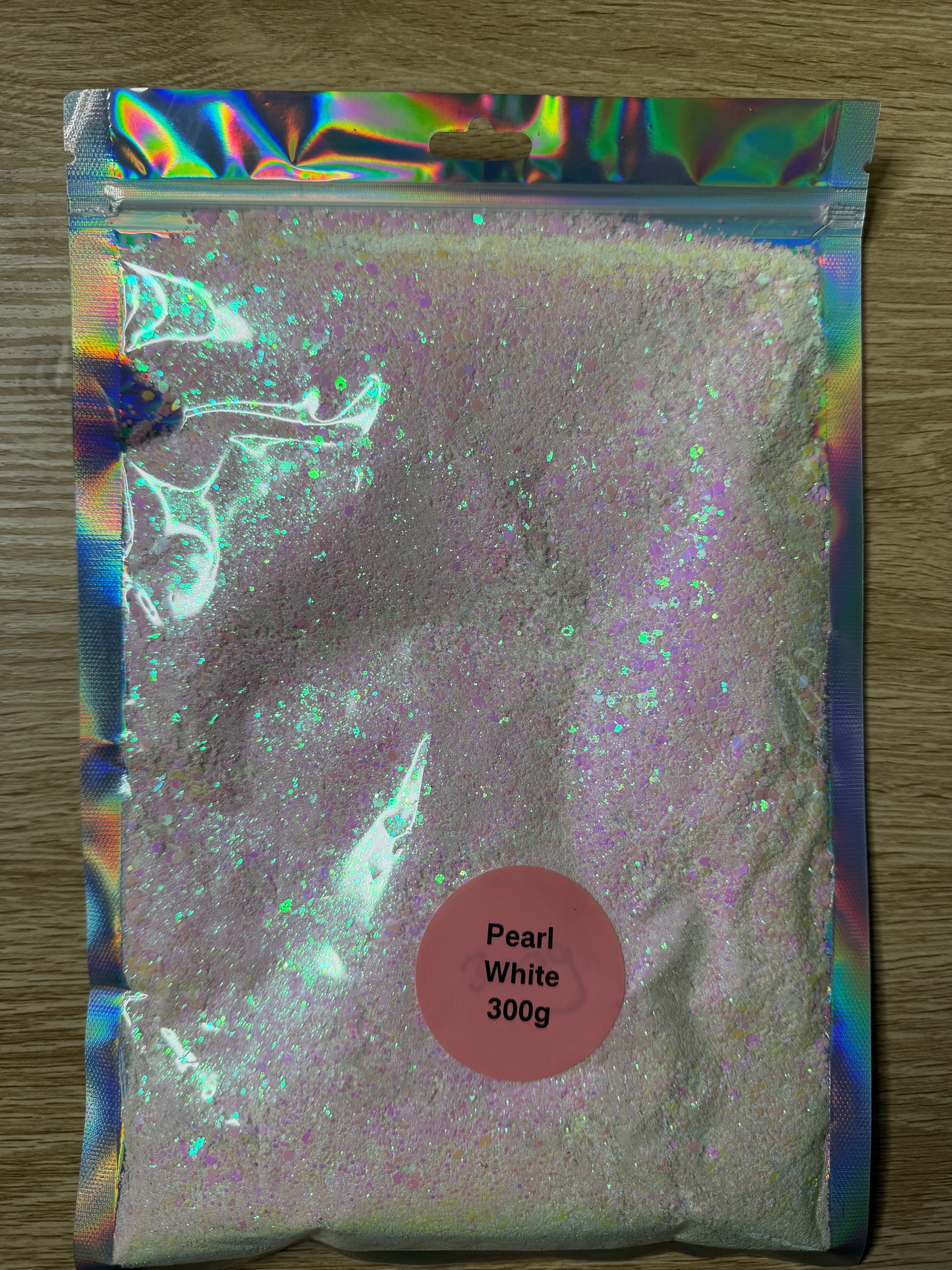 Pearl White Chunky Glitter 300 Grams
