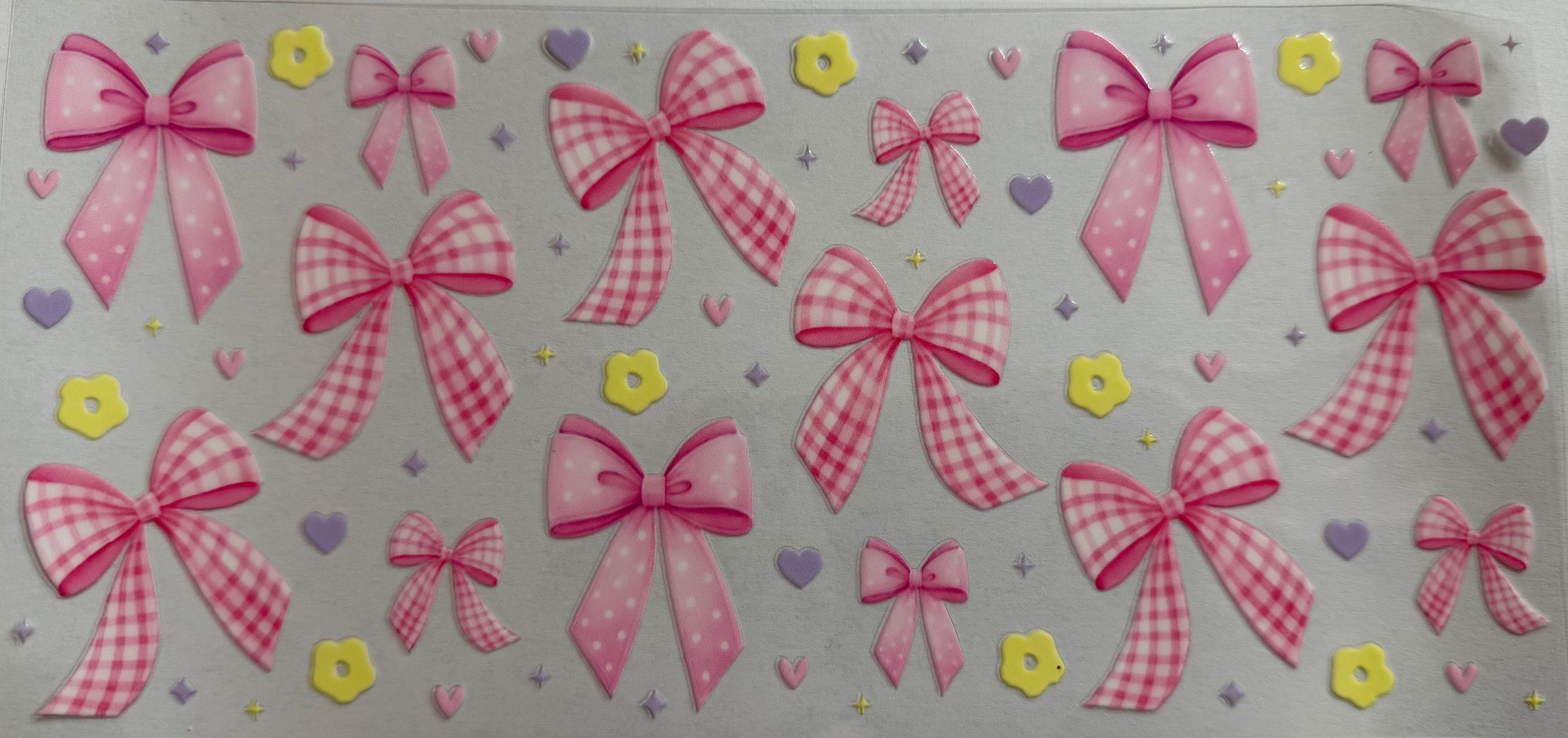 Pink Bows 16oz Uv Dtf Wrap