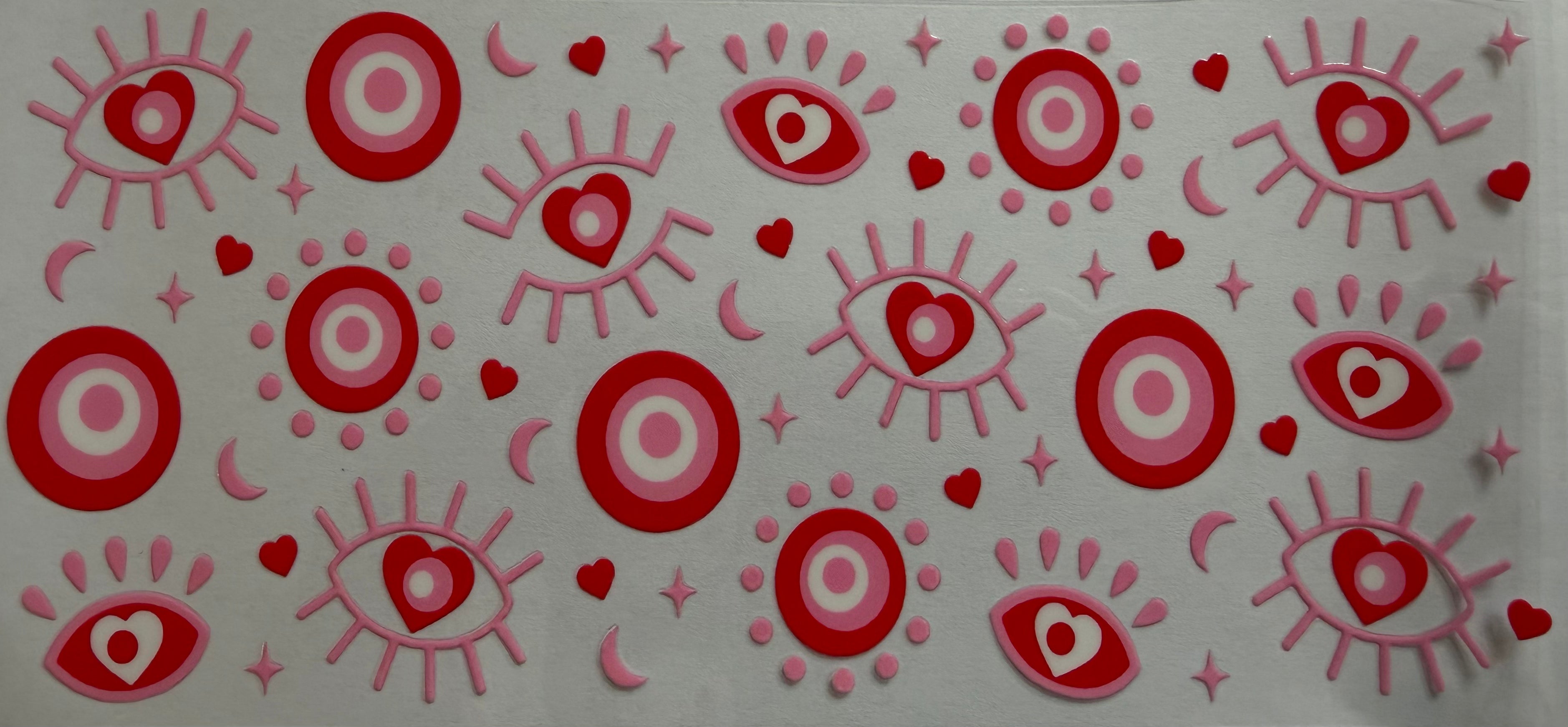 Pink Evil Eye 16oz Uv Dtf Wraps