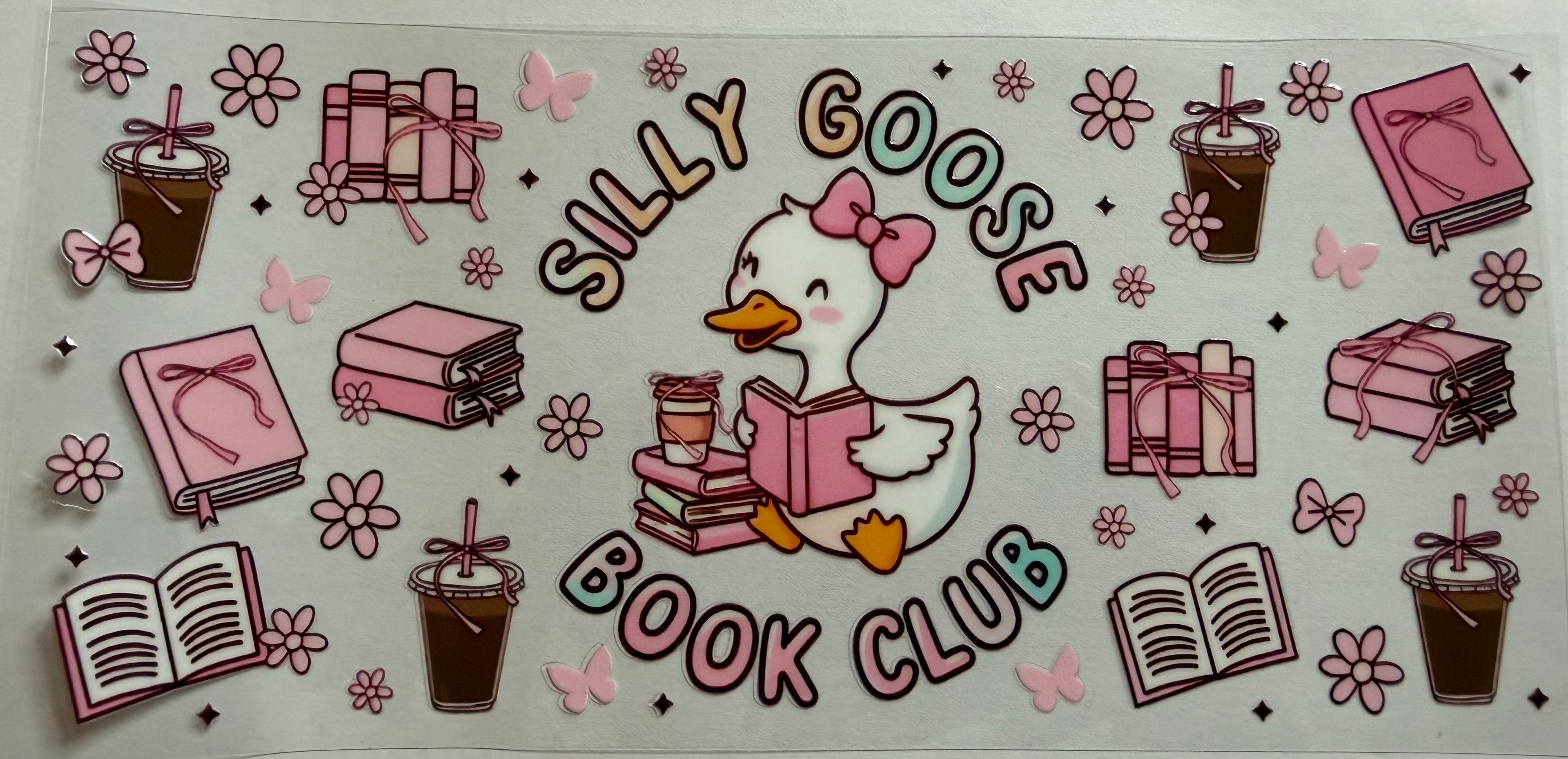 Silly Goose Book Club 16oz Uv Dtf Wrap