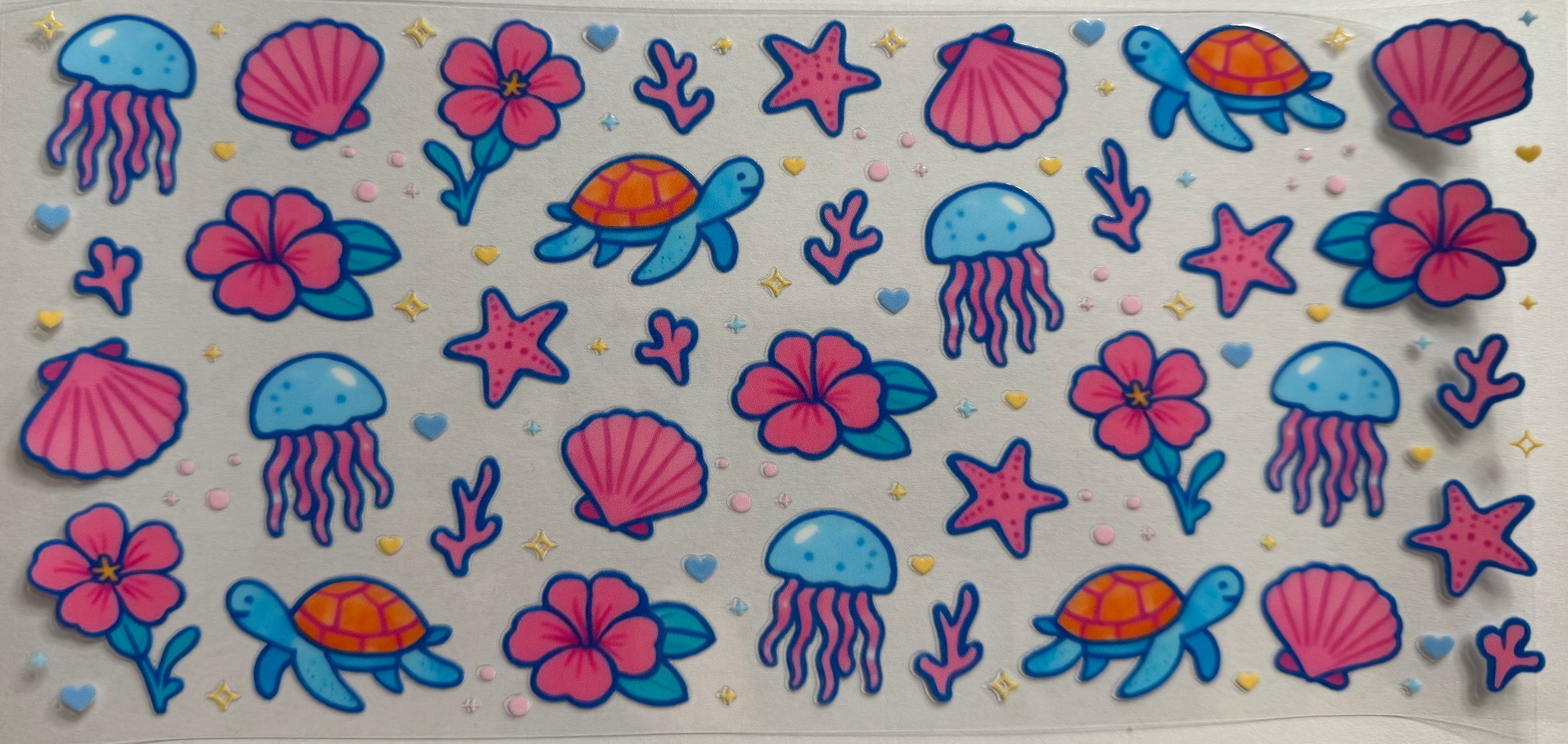 Ocean Animals 16oz Uv Dtf Wrap