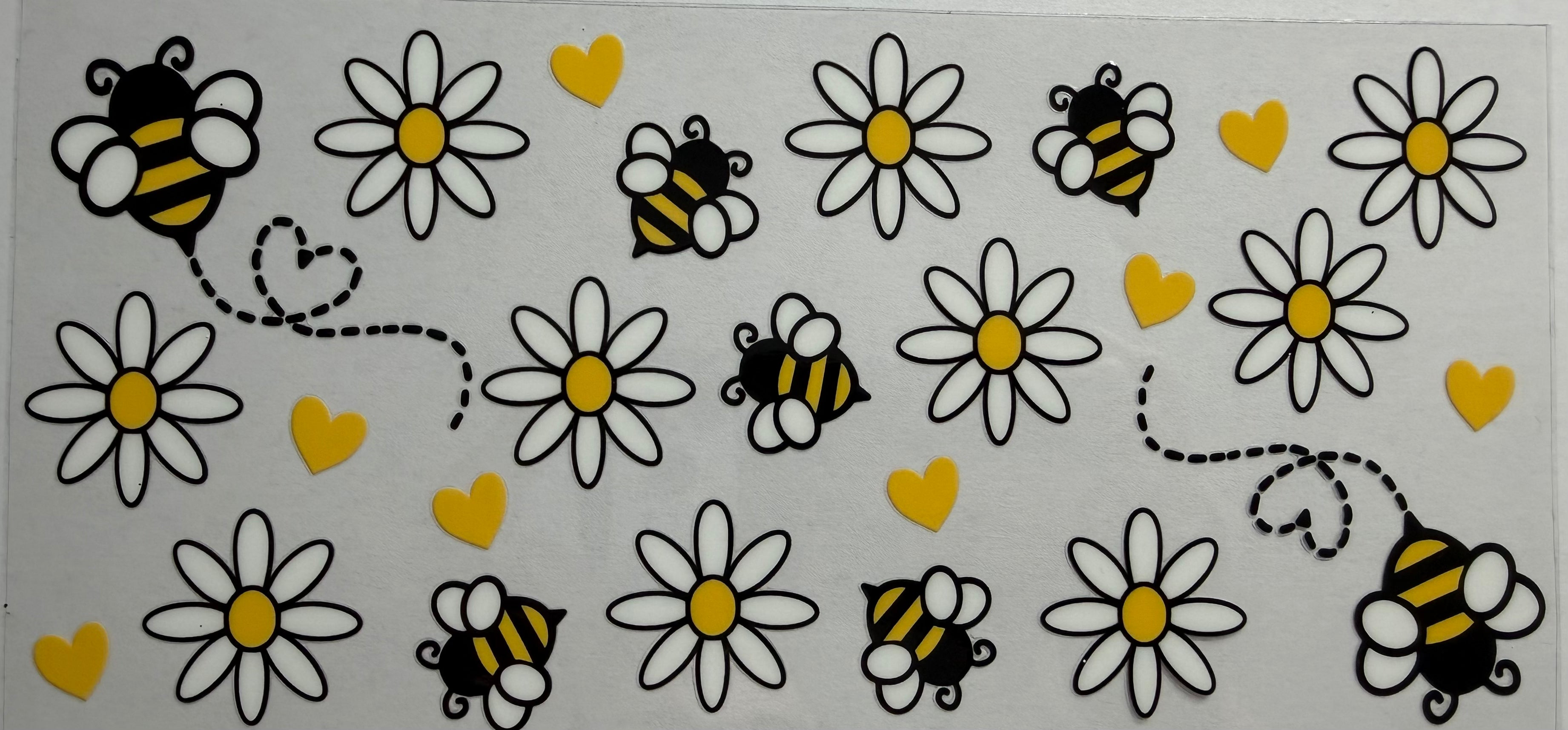 Bees & Flowers 16oz Uv Dtf Wrap