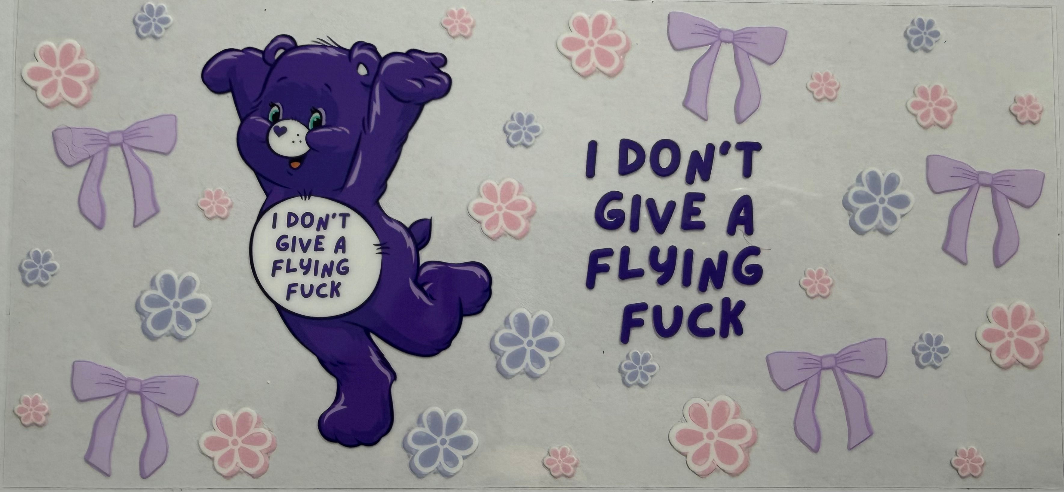 Swear Bear 16oz uv Dtf Wrap