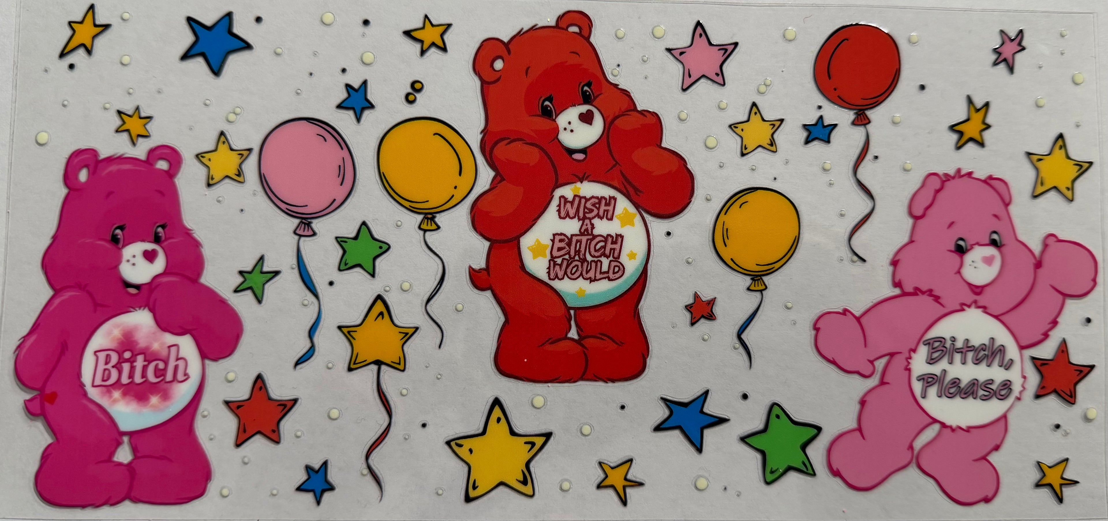 Swear Bears 16oz Uv Dtf Wrap
