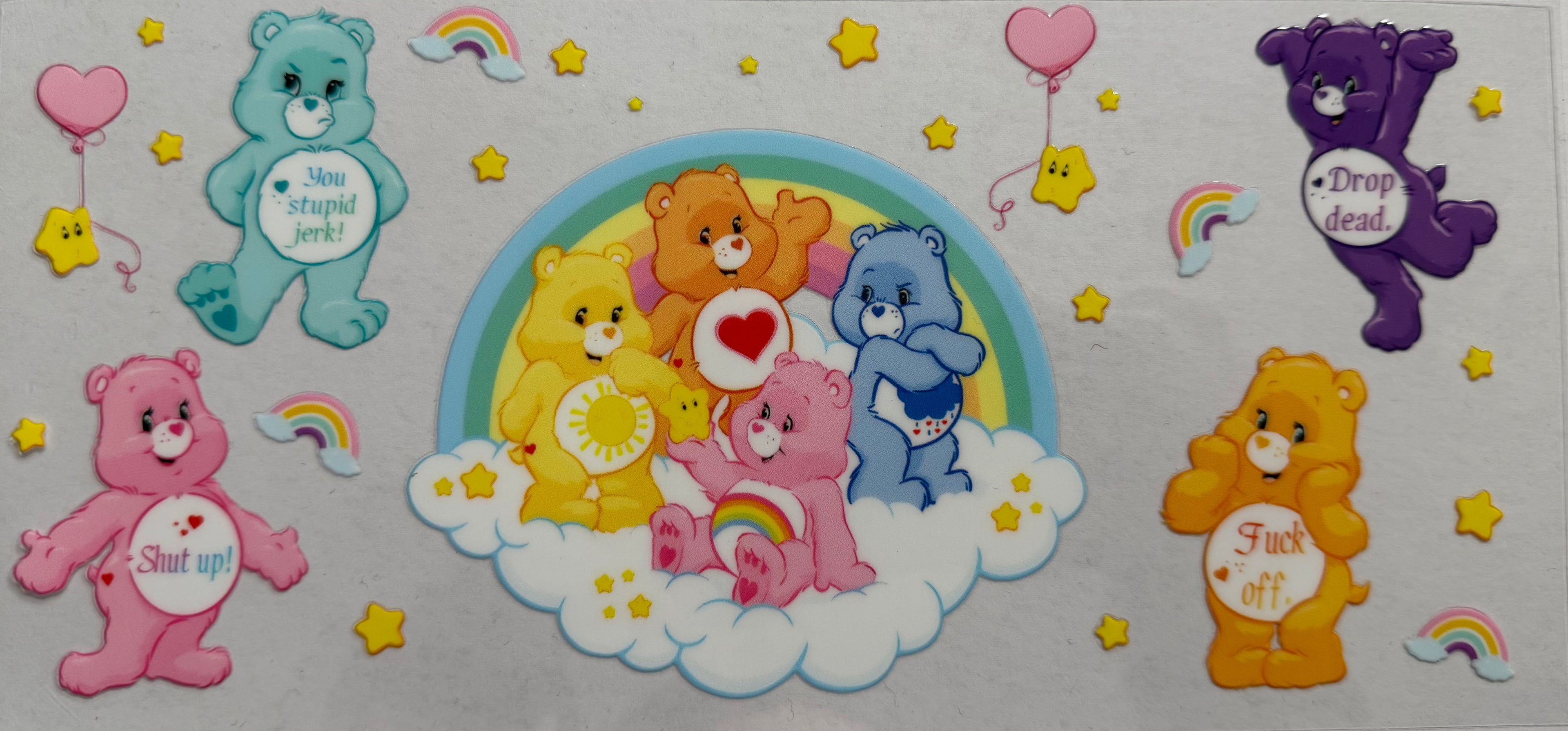 Care Bears 16oz Uv Dtf Wrap