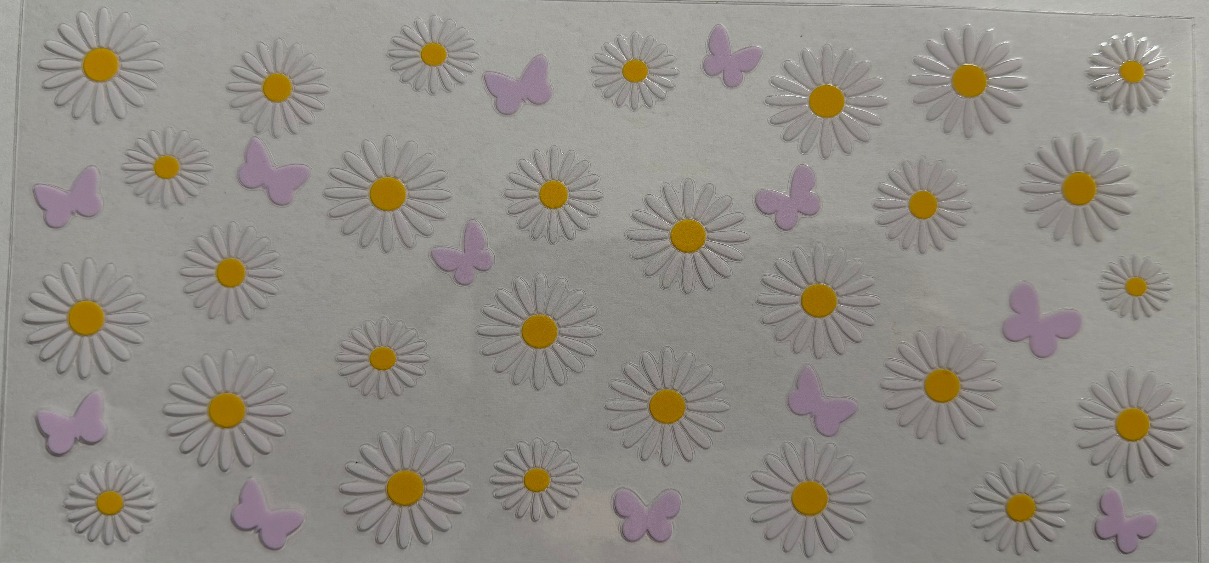 White Flowers 16oz Uv Dtf Wrap
