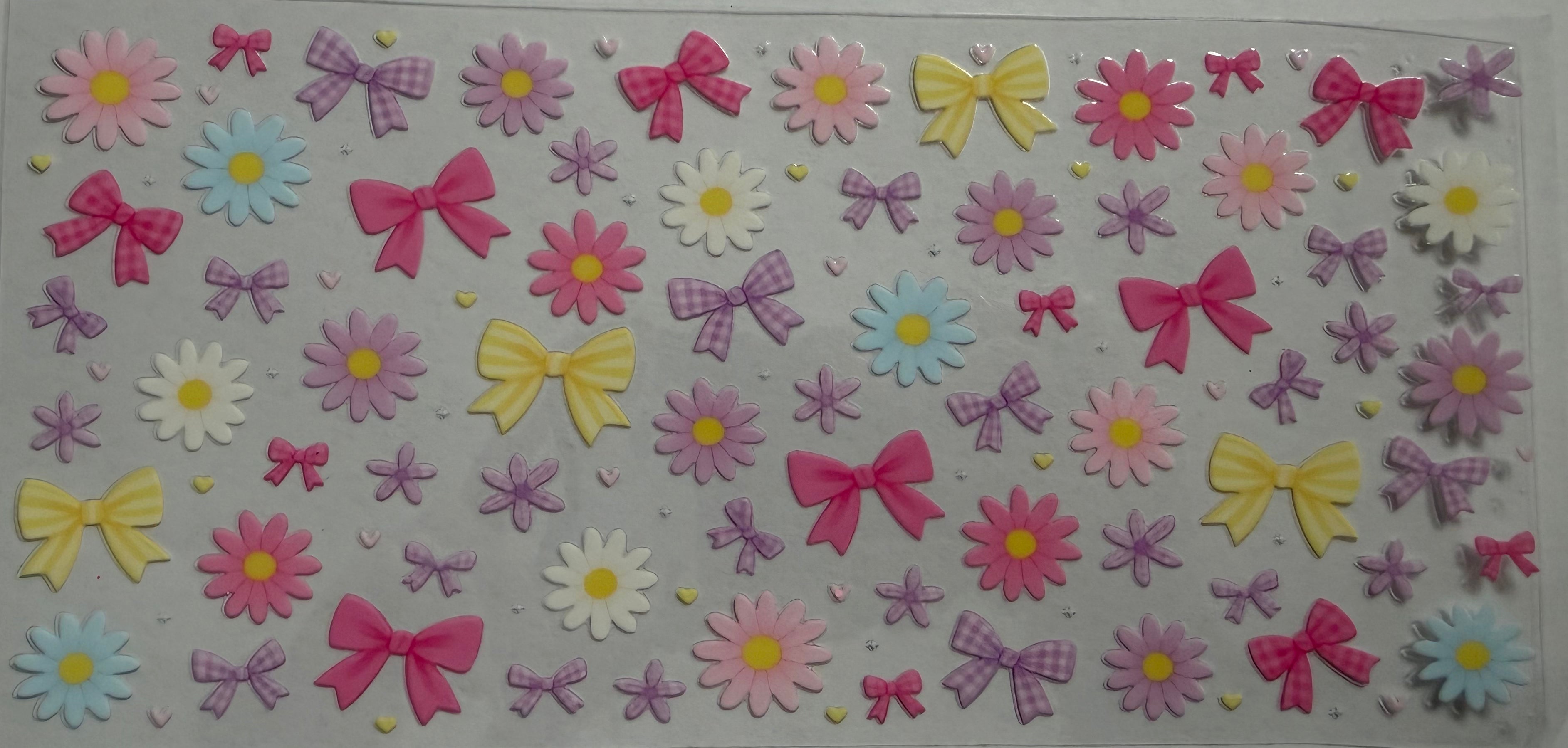 Flowers and Bow 16oz Uv Dtf Wraps