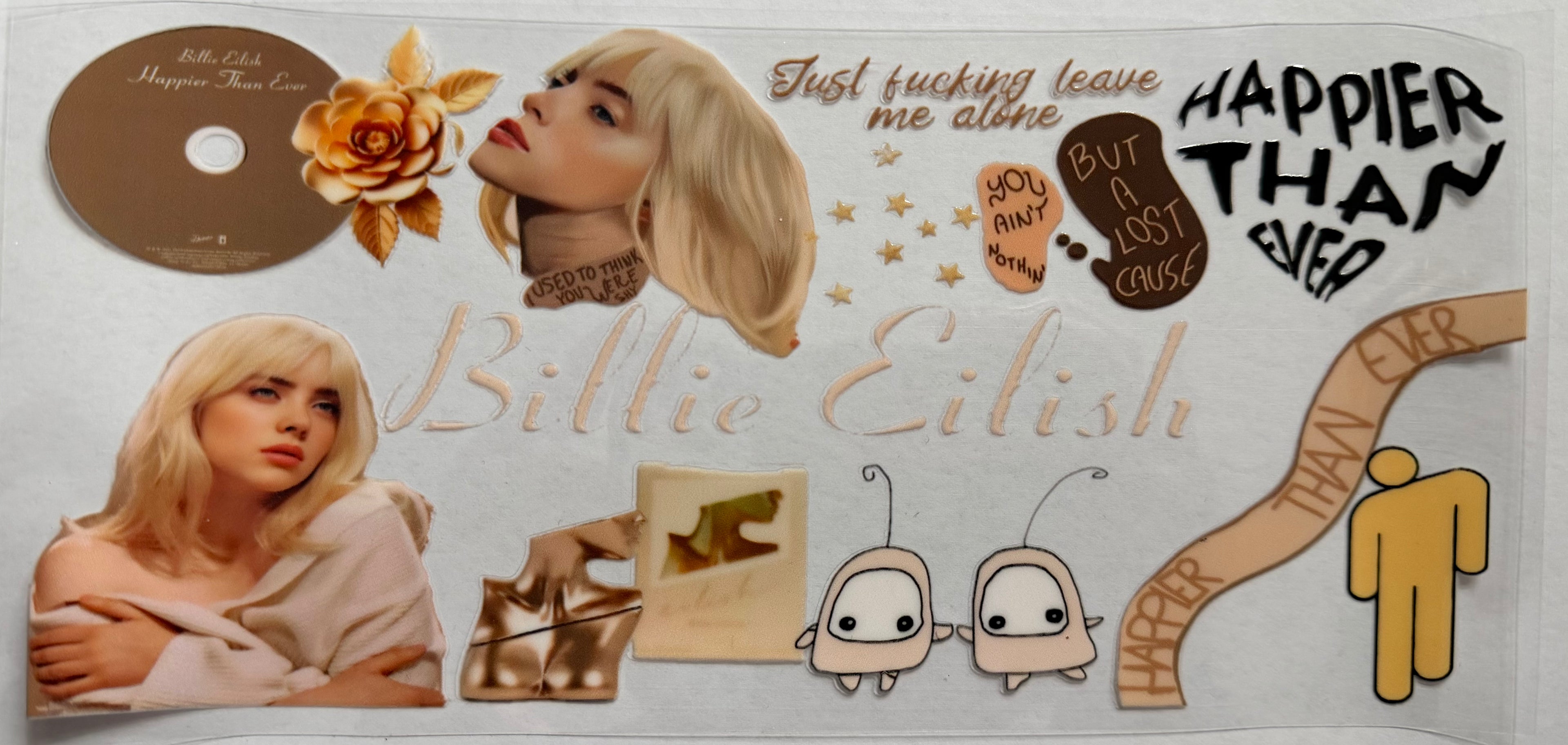 Billie Eilish 16oz Uv Dtf Wrap