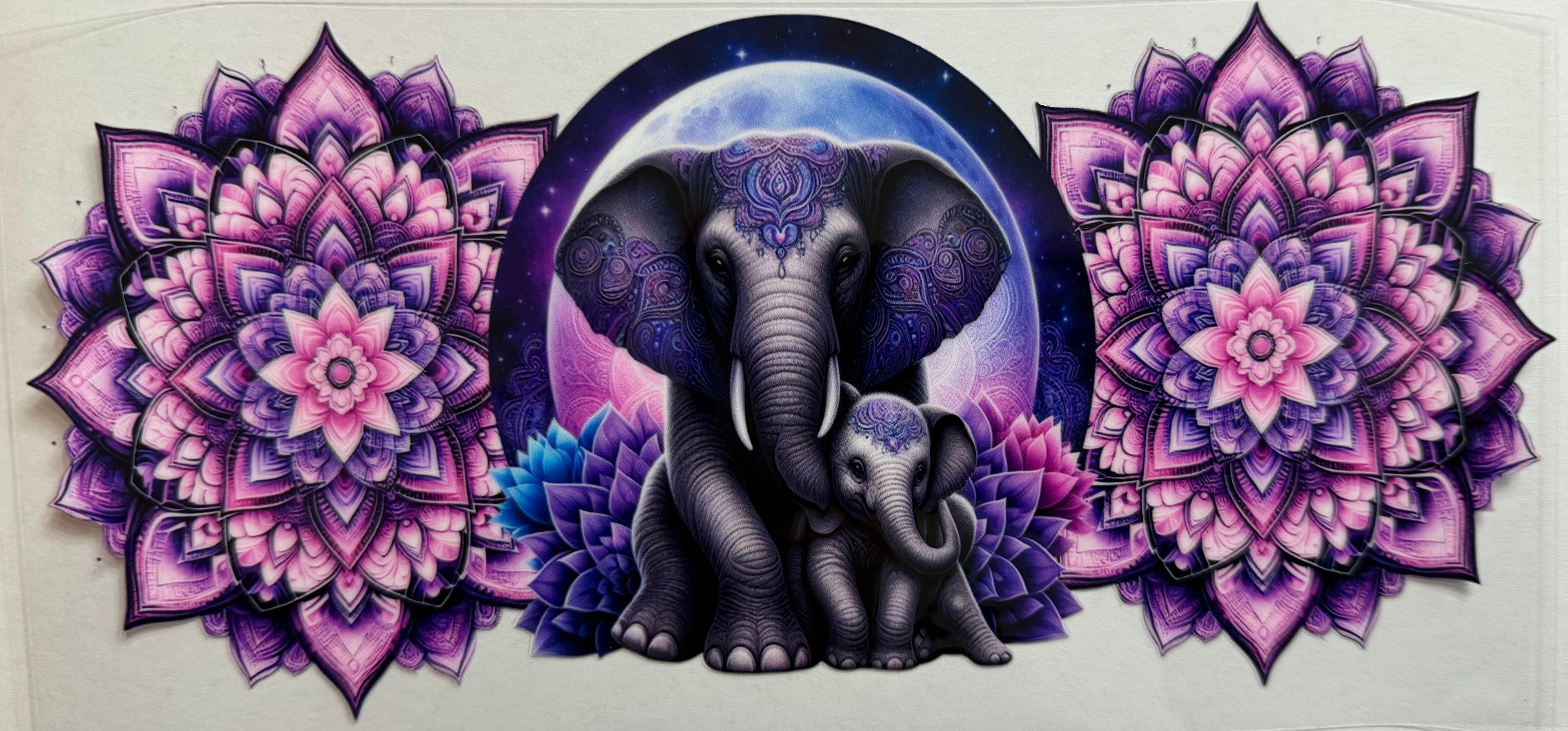 Elephants 16oz Uv Dtf Wrap
