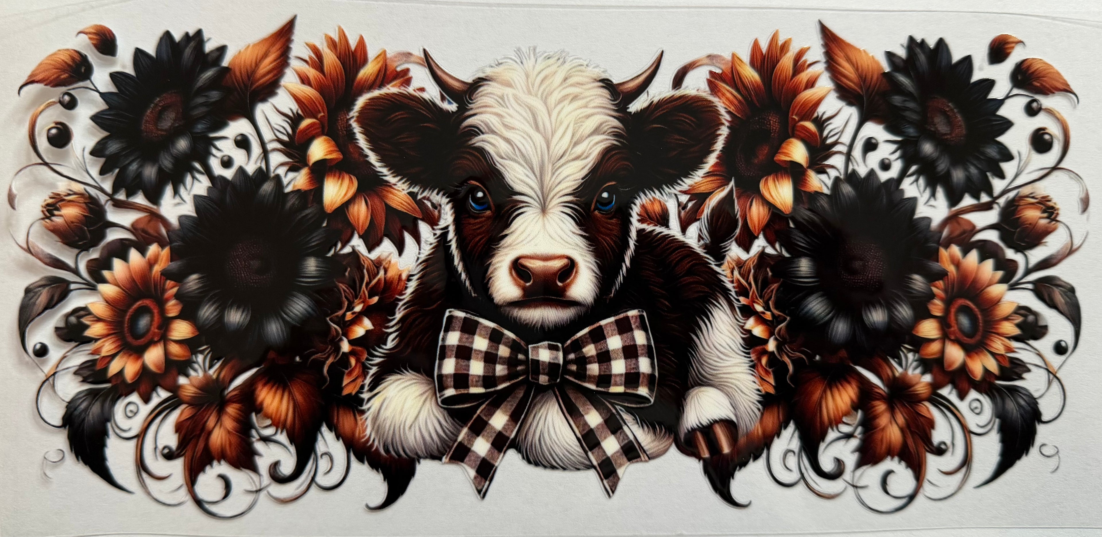Highland Cow 16oz Uv Dtf Wrap