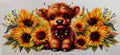 Sunflower Highland Cow 16oz Uv Dtf Wrap