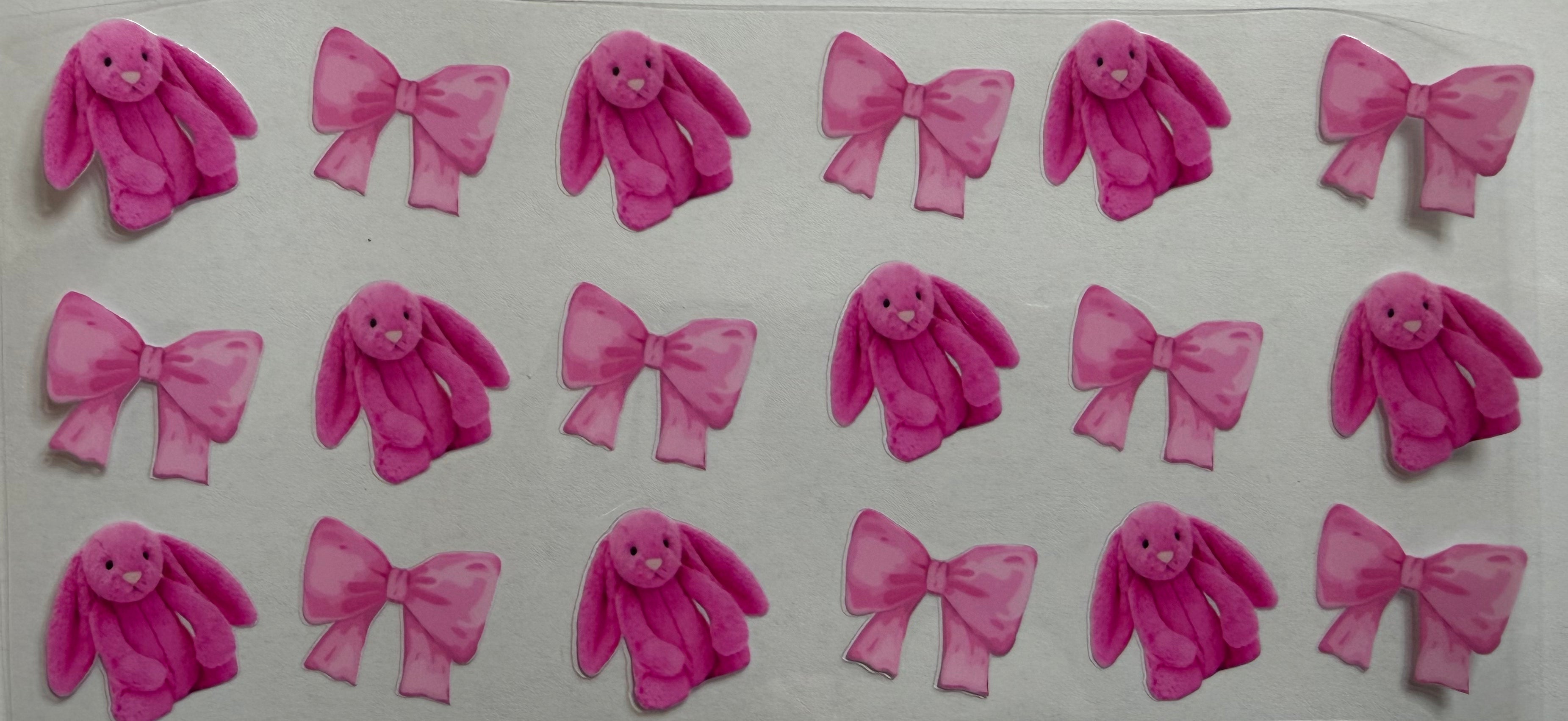 Pink Jelly Cat & Bows 16oz Uv Dtf Wrap