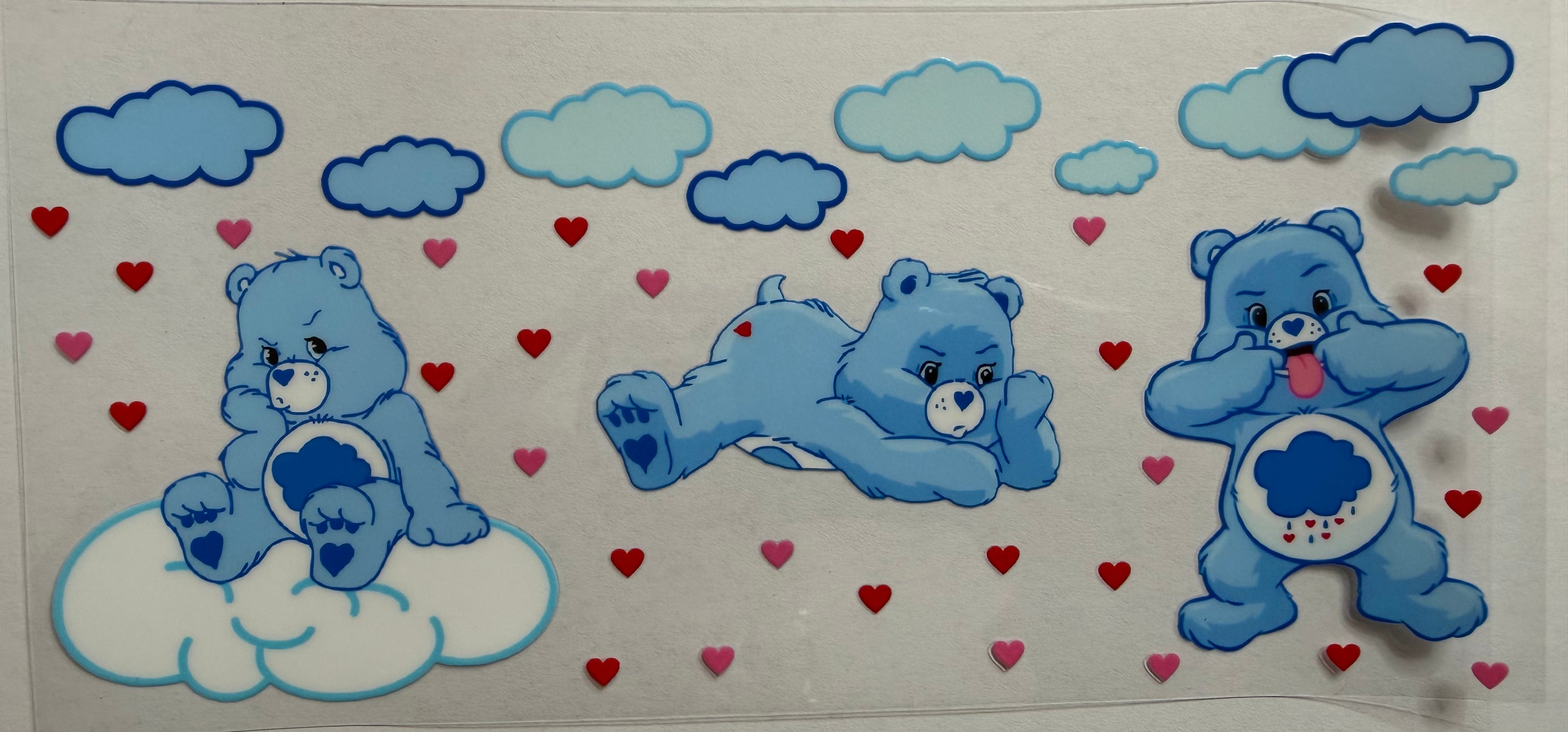 Blue Care Bear 16oz Uv Dtf Wrap
