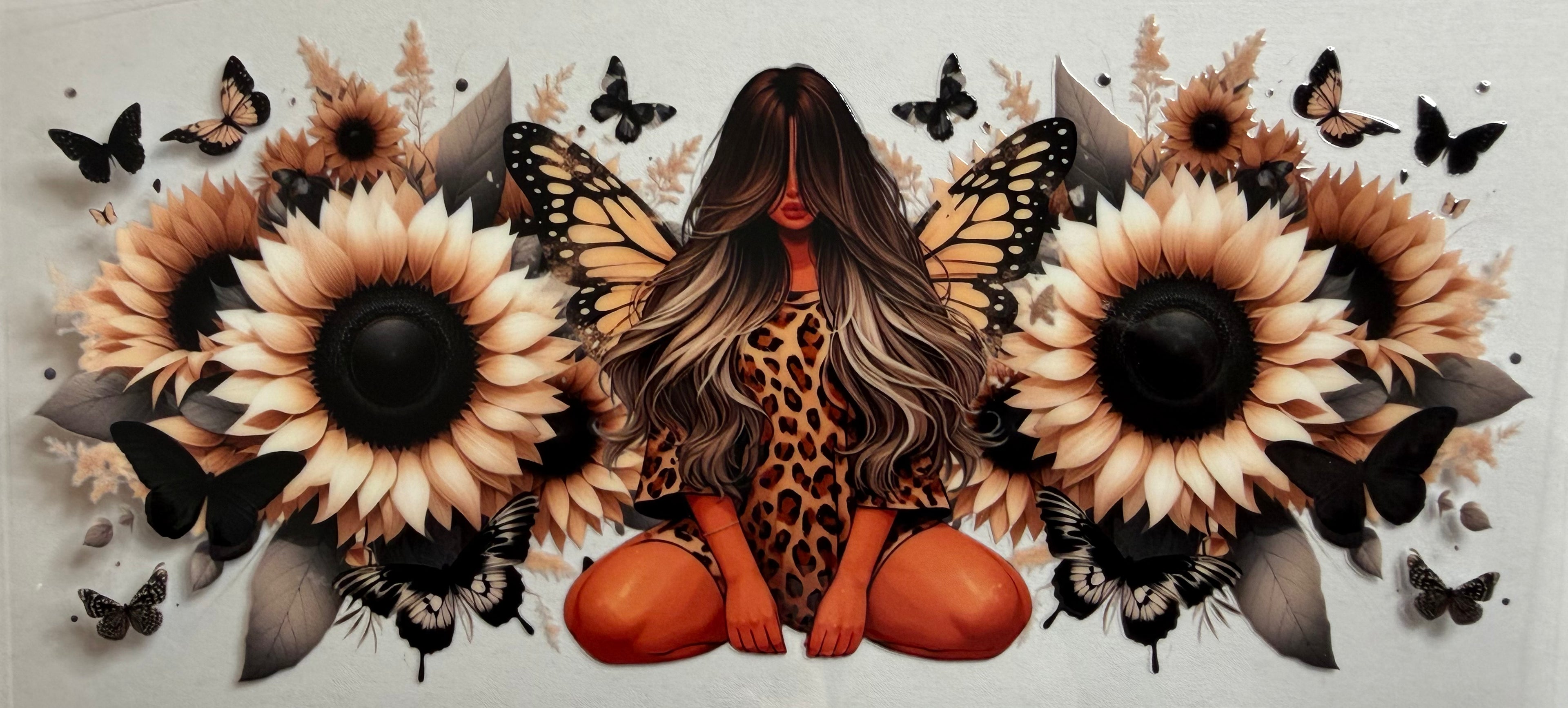 Butterfly Girl 16oz Uv Dtf Wrap