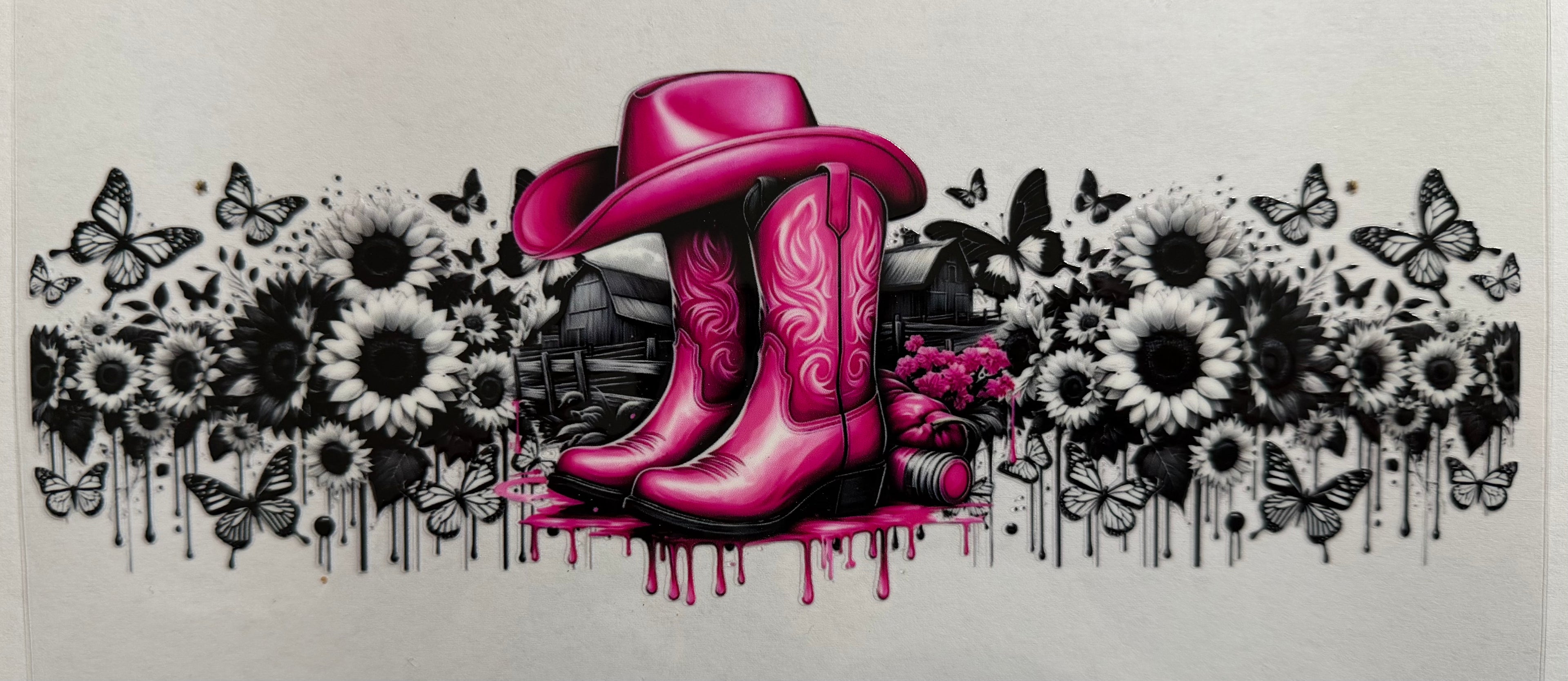 Pink Boots 16oz Uv Dtf Wrap