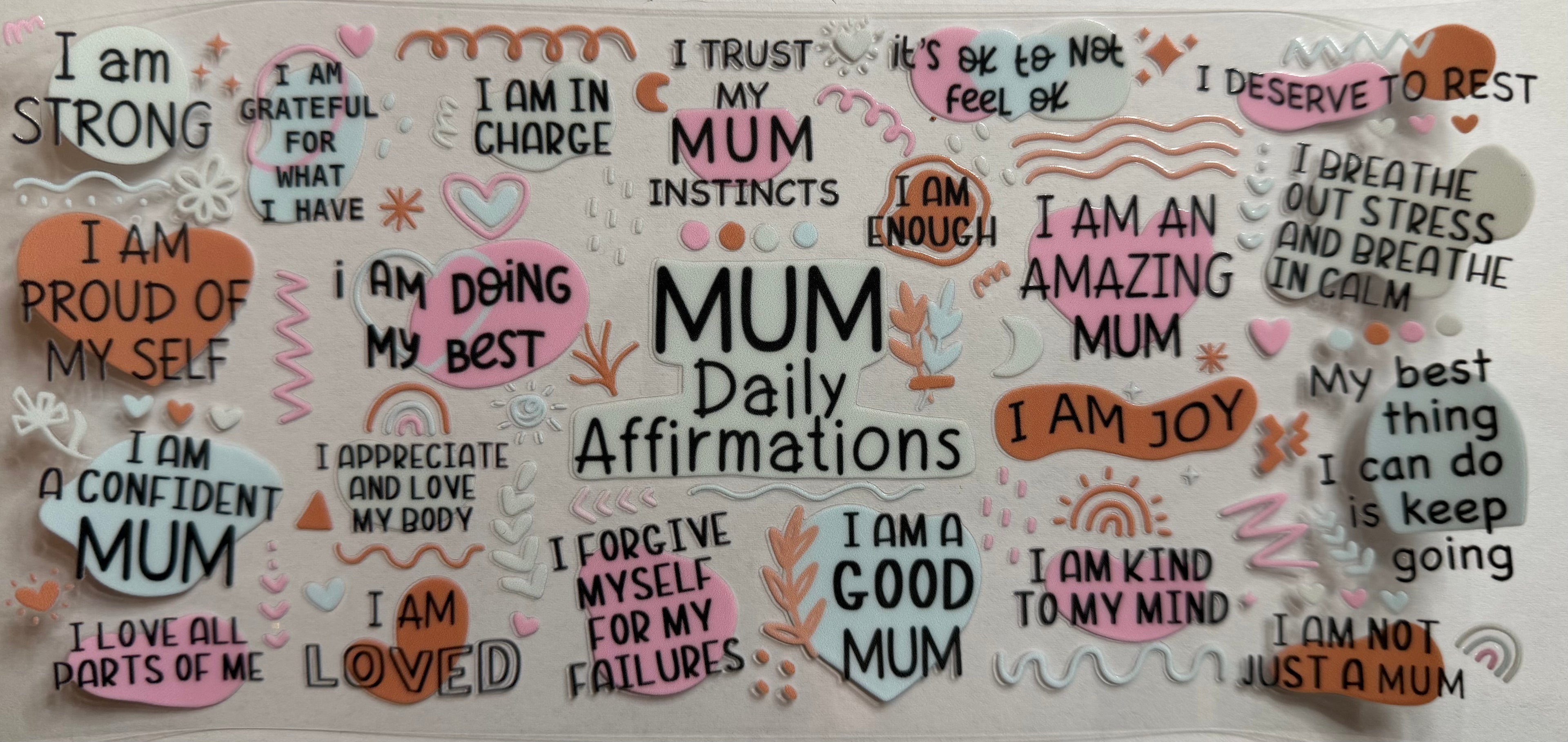 Mum Daily Affirmations 16oz Uv Dtf Wrap
