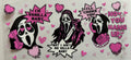 Pink Ghost Face 16oz Uv Dtf Wrap