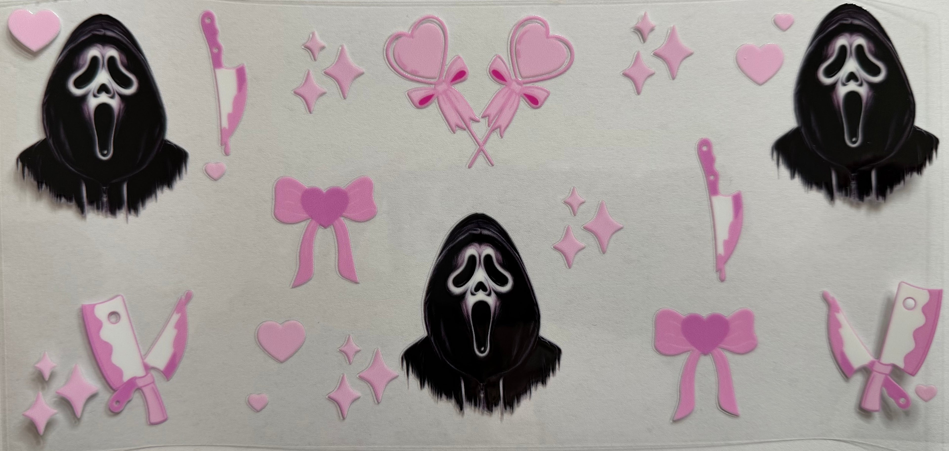 Ghost Face & Bows 16oz Uv Dtf Wrap