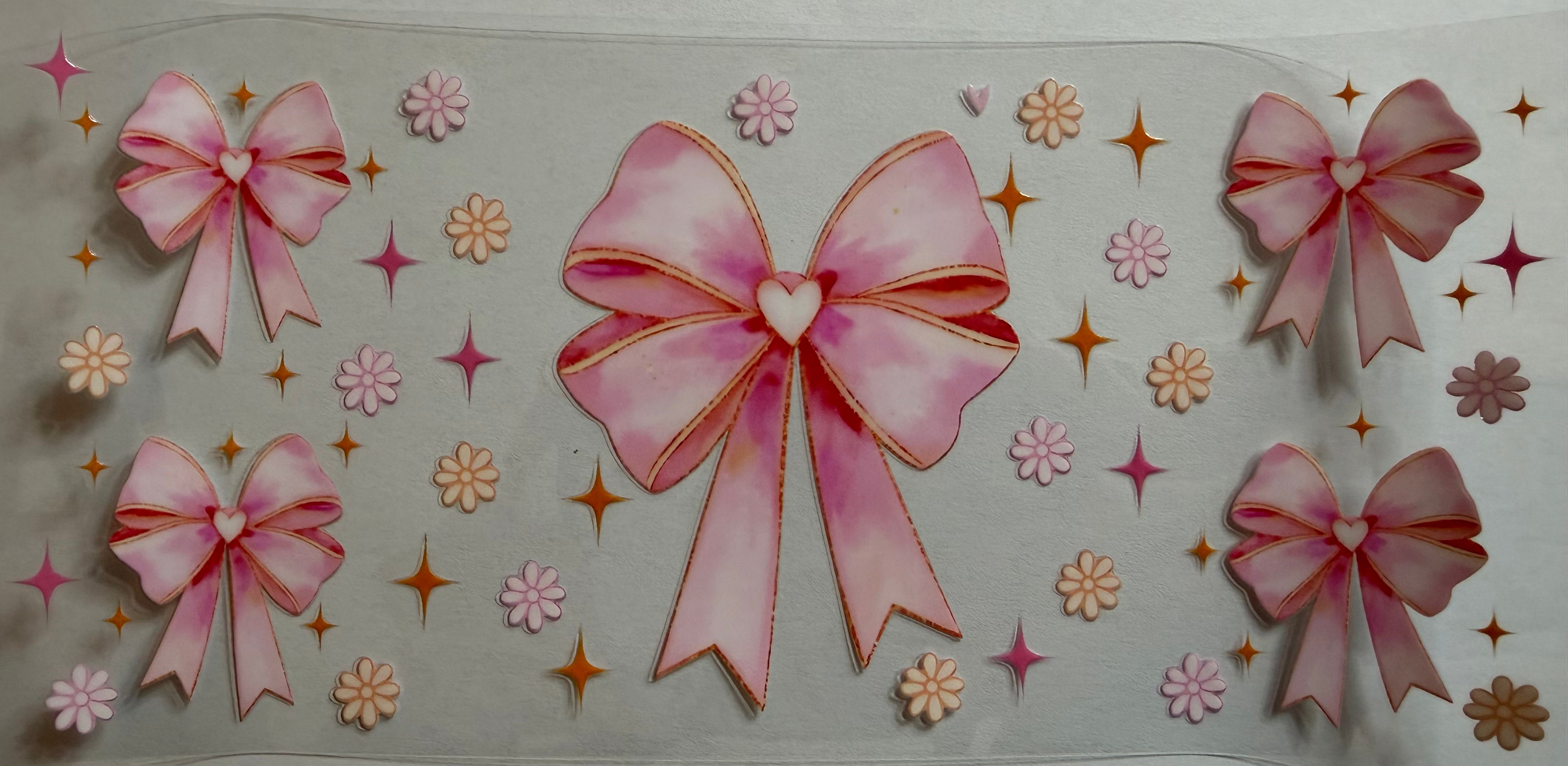 Pink Bows 16oz Uv Dtf Wrap