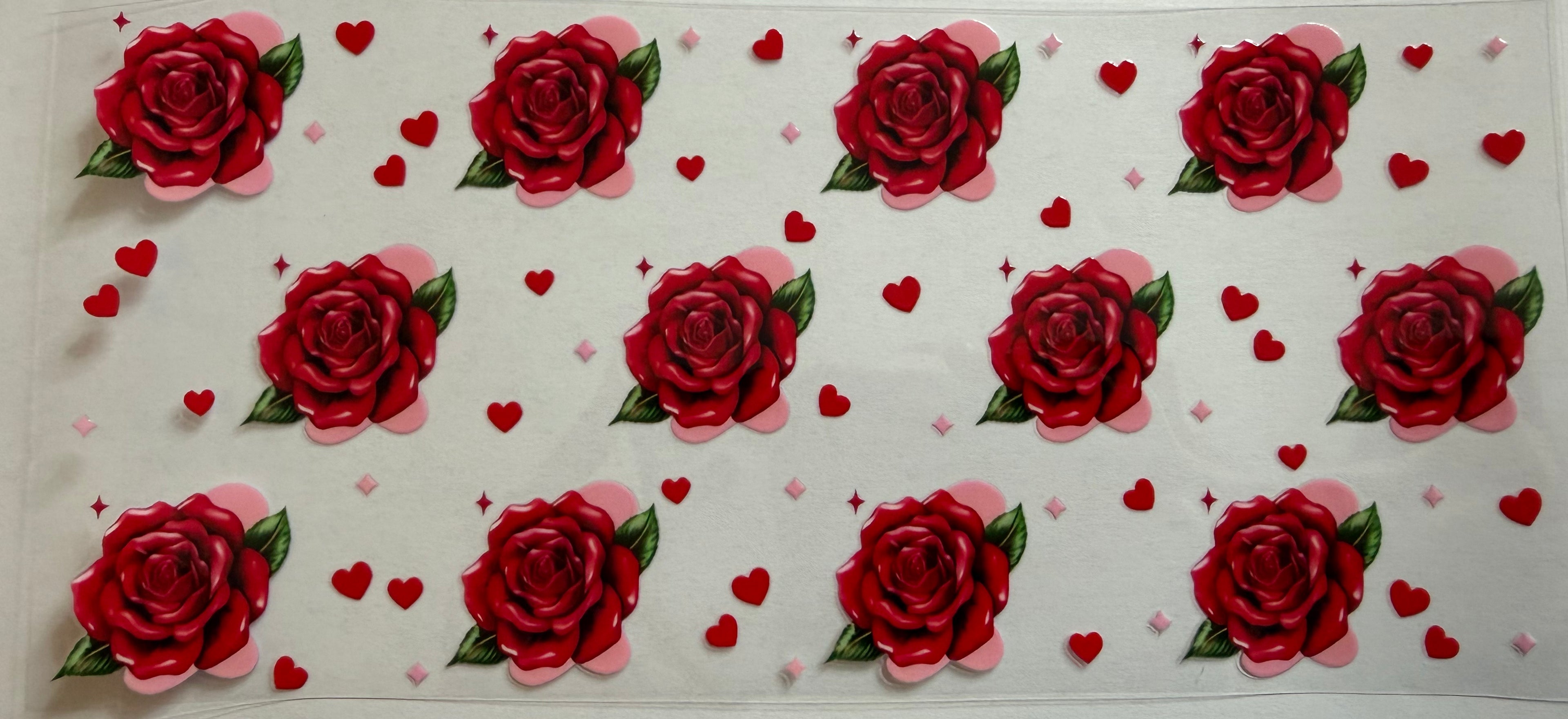 Red Roses 16oz Uv Dtf Wrap