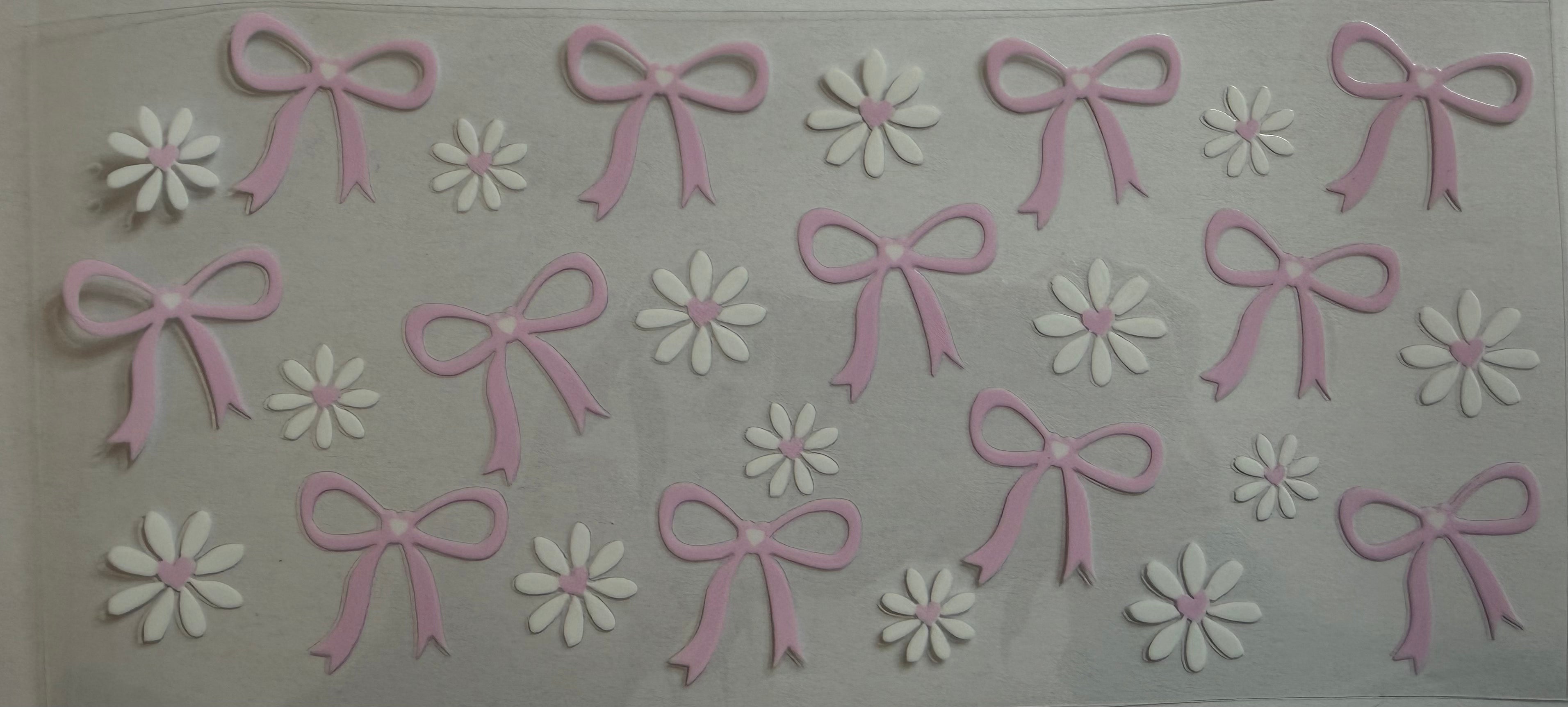 Pink Bow 16oz Uv Dtf Wrap