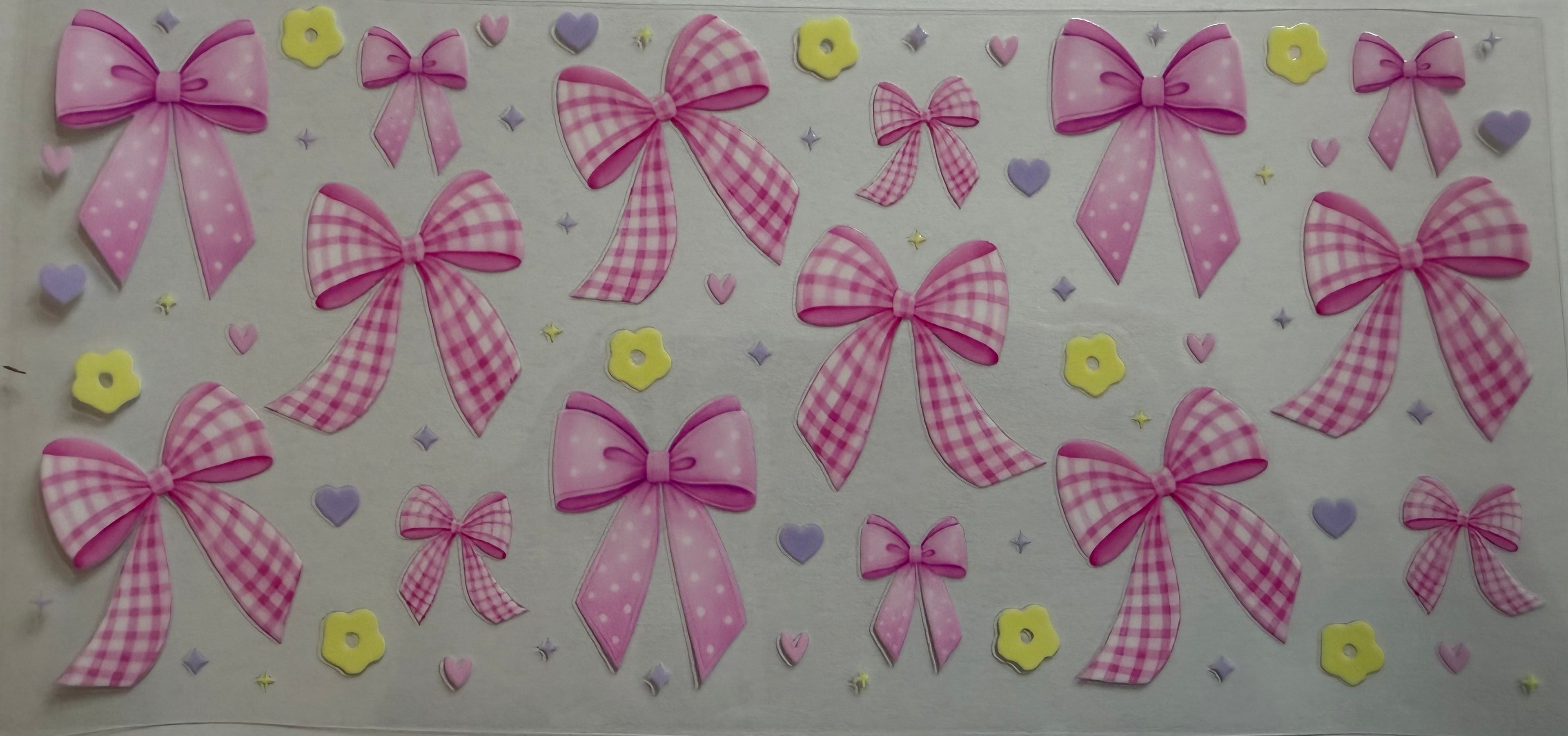 Pink Bows 16oz Uv Dtf Wrap