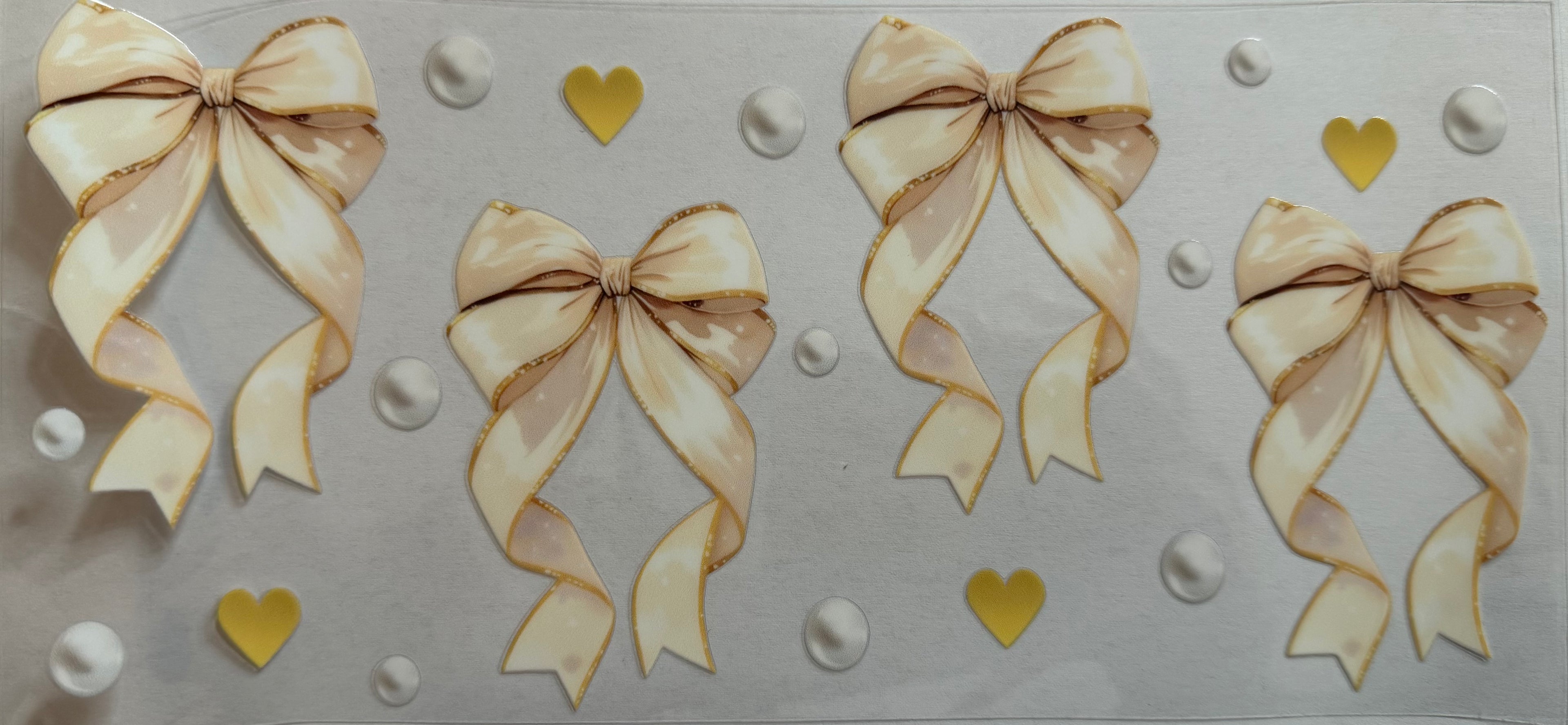 Bows & Pearls 16oz Uv Dtf Wrap