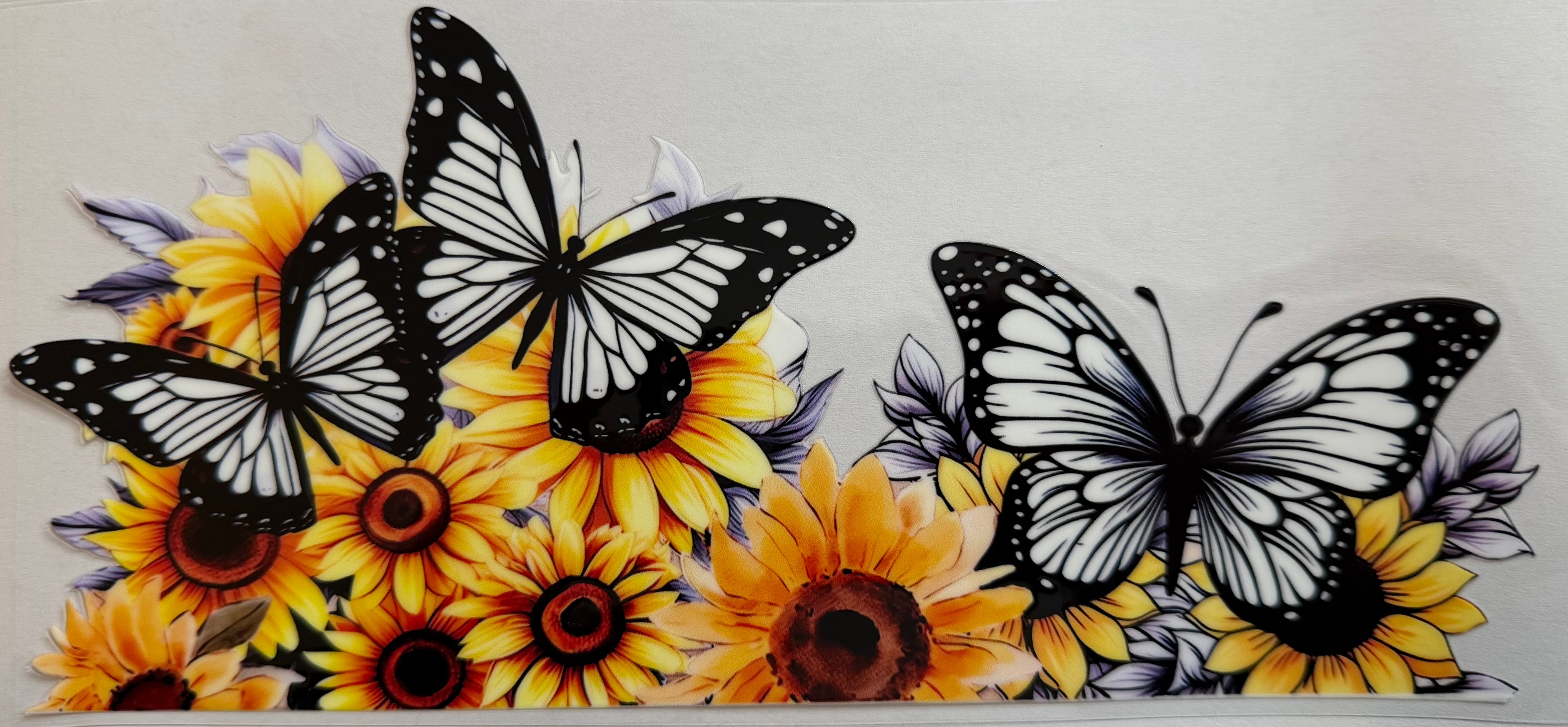 Sunflowers & Butterflies 16oz Uv Dtf Wrap