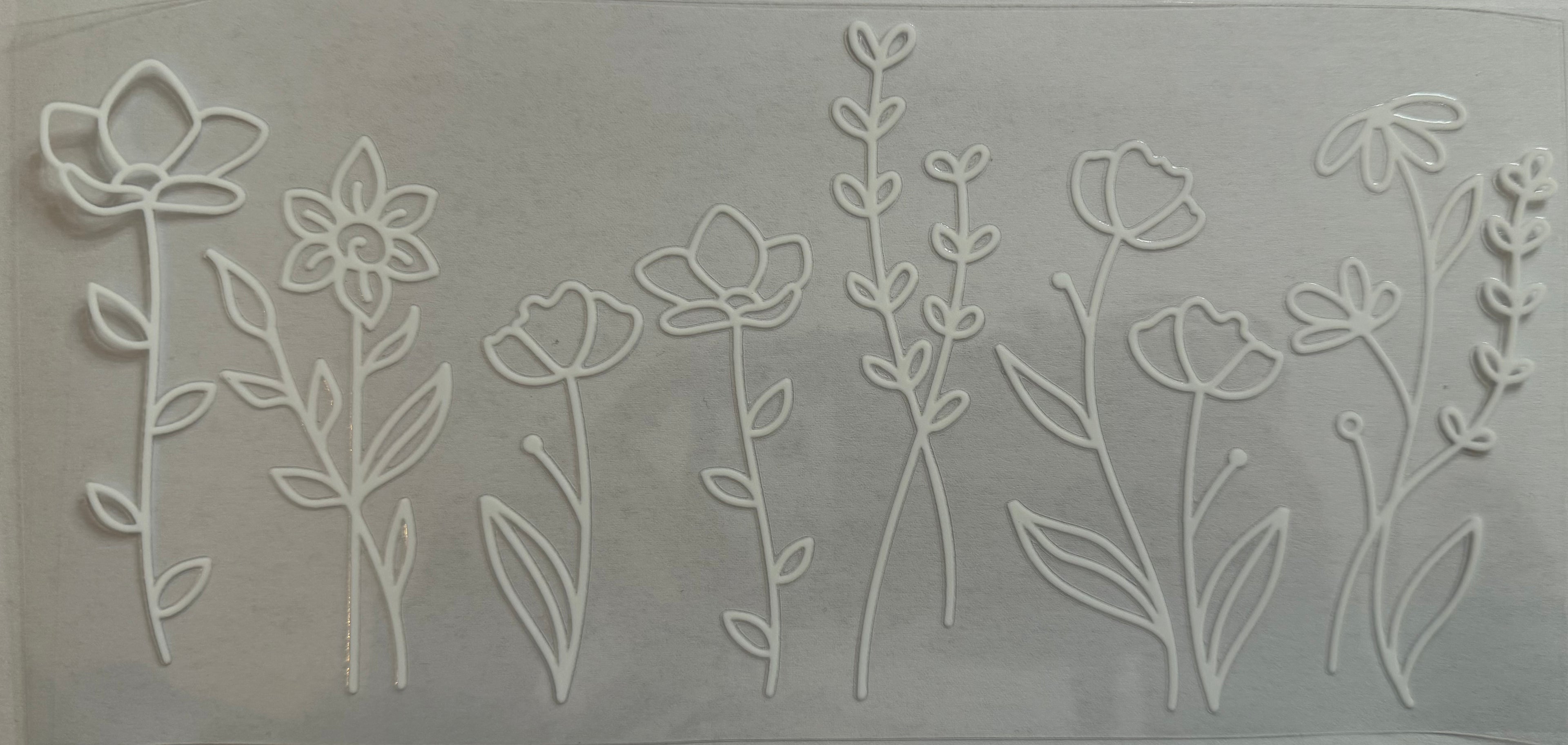 White Flowers 16oz Uv Dtf Wrap