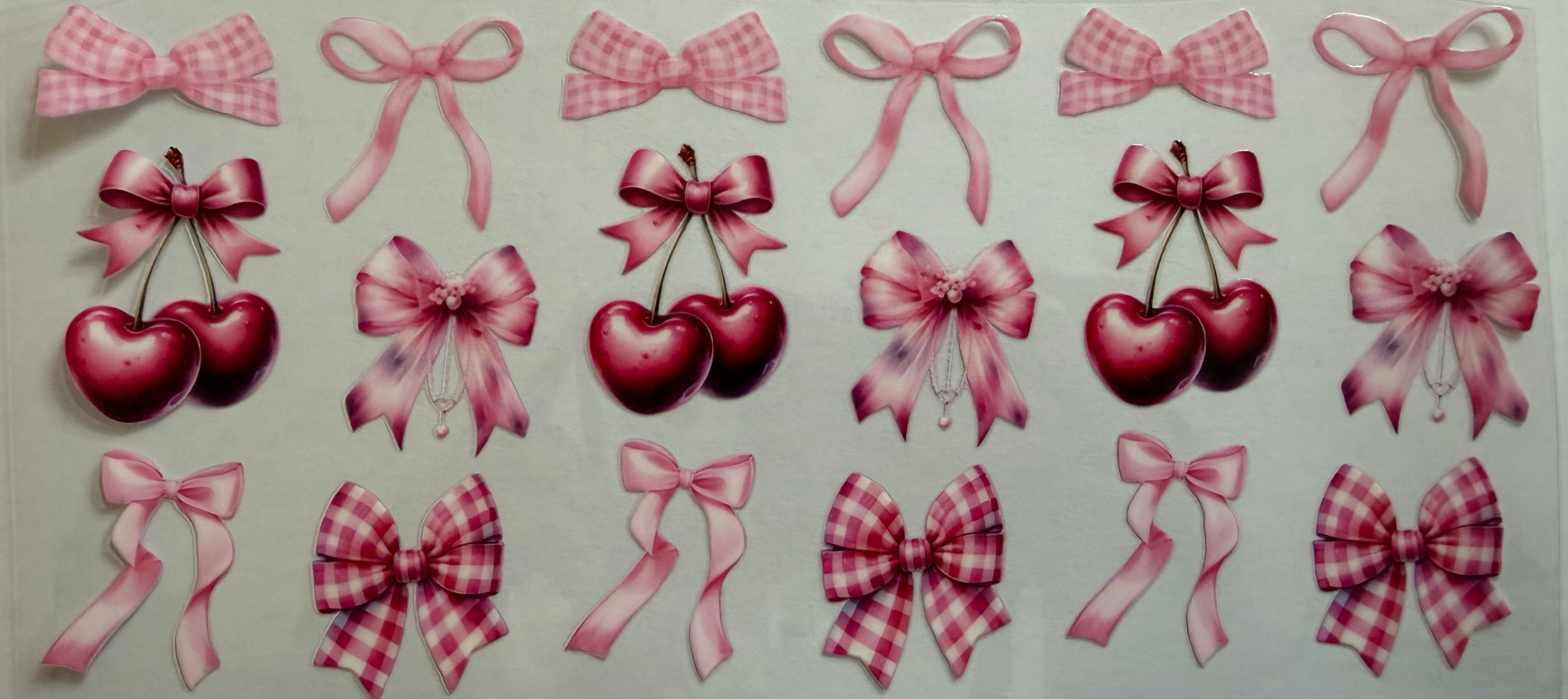 Bows & Cherries 16oz Uv Dtf Wrap