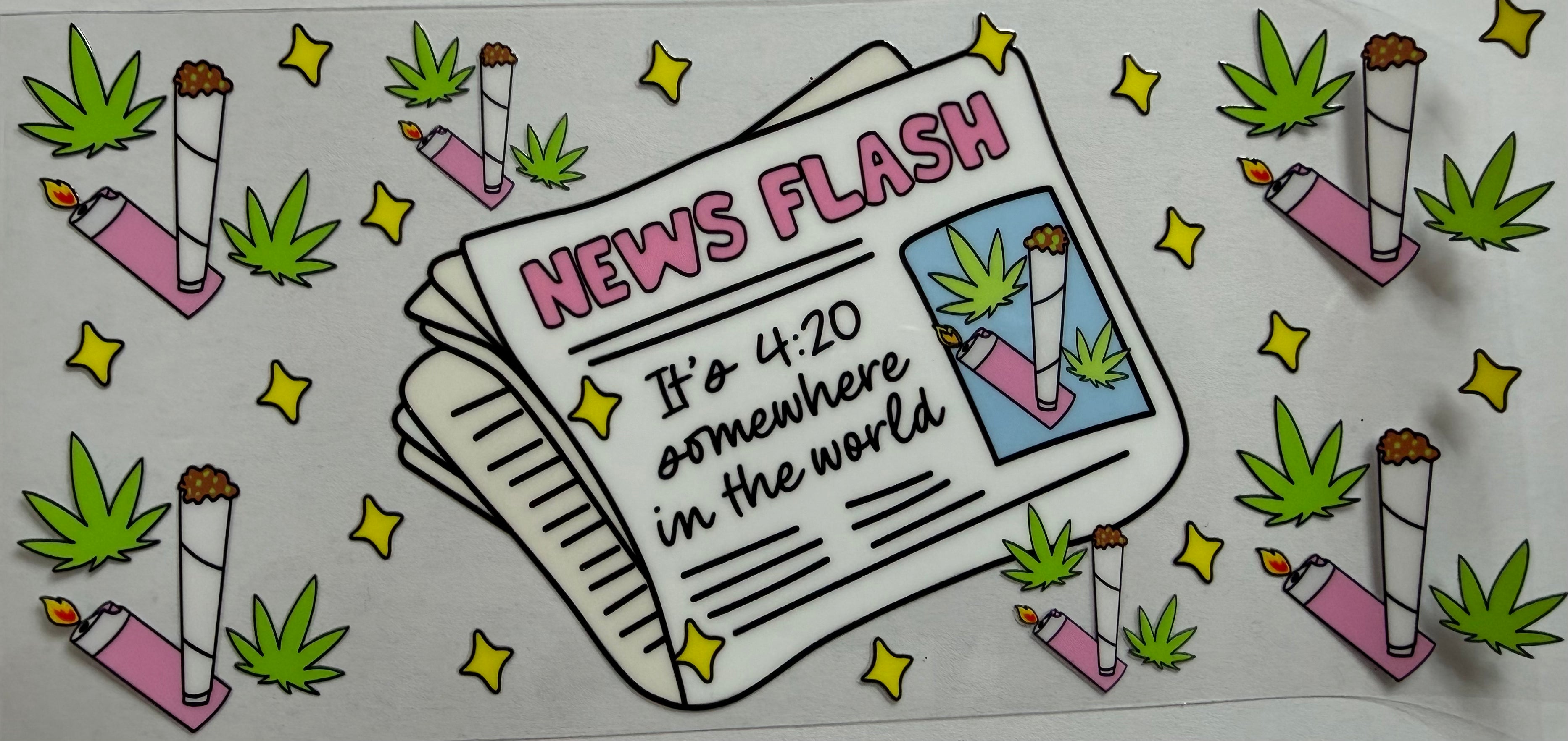 Weed News Flash 16oz Uv Dtf Wrap