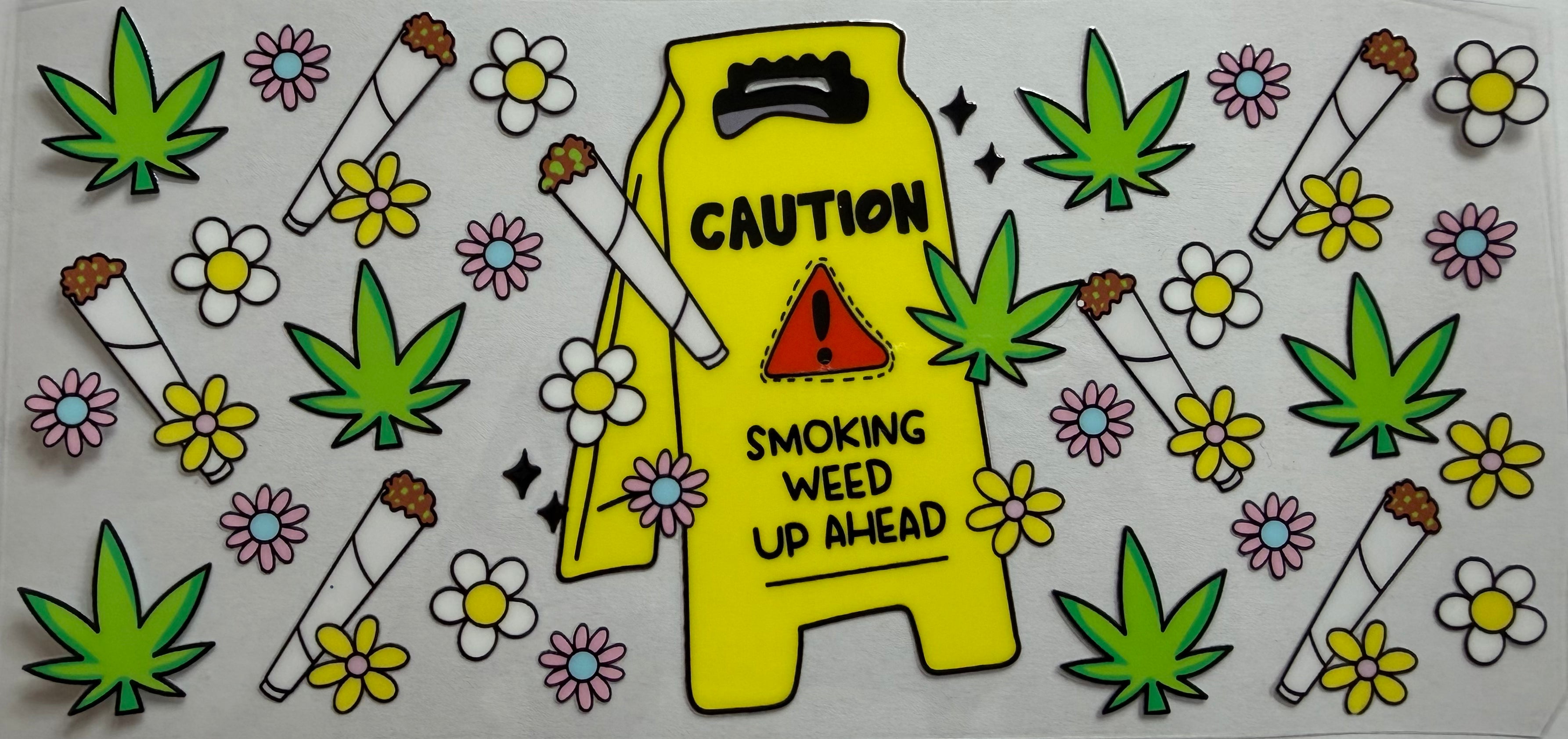 Caution Weed Wrap 16oz Uv Dtf Wrap